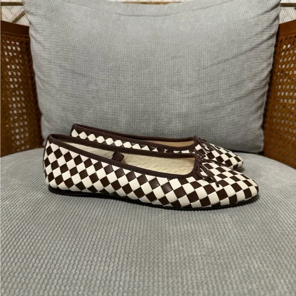 Loeffler Randall Leonie Chocolate/Cream Woven Ballet Flat - Picture 5 of 11